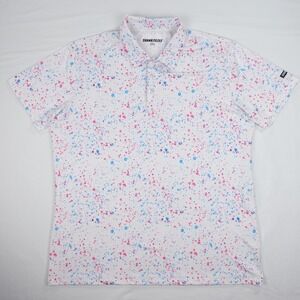 Shank It Golf Polo Men's 2XL XXL Paint Splatter Performance Stretch
